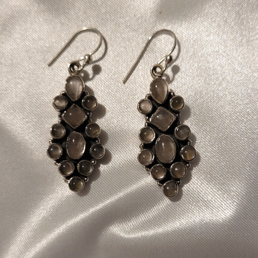 925 Silver Moonstone Earrings